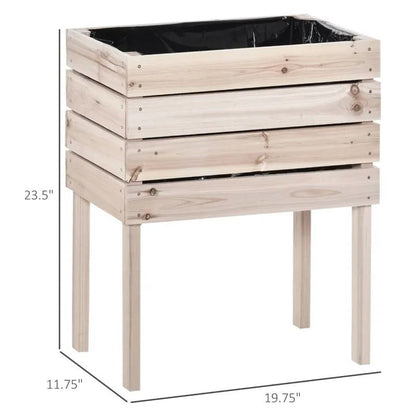 Farmhouse 4 Piece Wooden Elevated Raised Garden Bed Planter Box - - Outdoor > Gardening > Planters