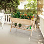 Farmhouse 2 Tier Large Outdoor Natural Wooden 5-ft Raised Garden Bed Planter Box - - Outdoor > Gardening > Planters