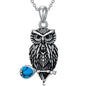 ROMANTICWORK Owl Necklace Sterling Silver Turquoise Owl Pendant Jewellery Mothers Day Birthday Gifts for Women Men Kia Day Design