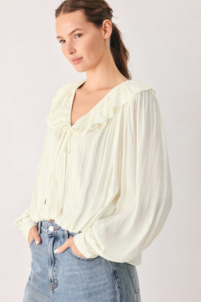 CLOUDRIFT IVORY WOVEN TOP - - TOPS