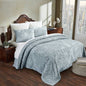 Full Size 100-Percent Cotton Chenille 3-Piece Coverlet Bedspread Set in Blue- HomePacific- {{Product type}}