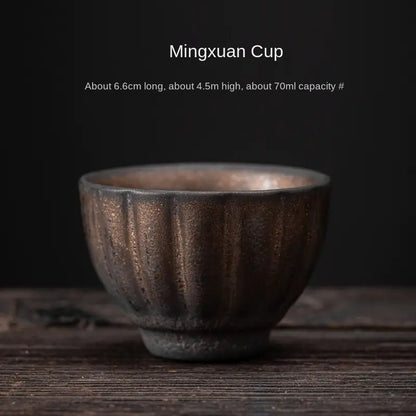 Japanese Iron Glaze Ceramic Tea Cup Kia Day Design