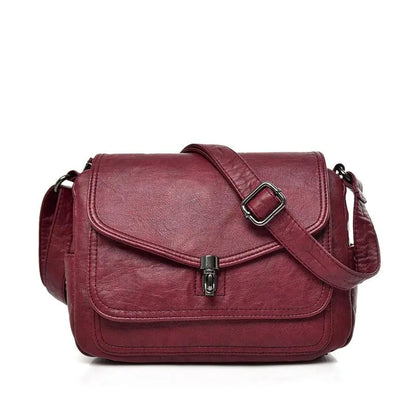 Womens Retro Crossbody Shoulder Bag - Clarice dark red one