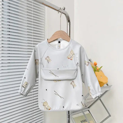 Cute Baby Bibs Toddler Long Sleeve Apron Kia Day Design