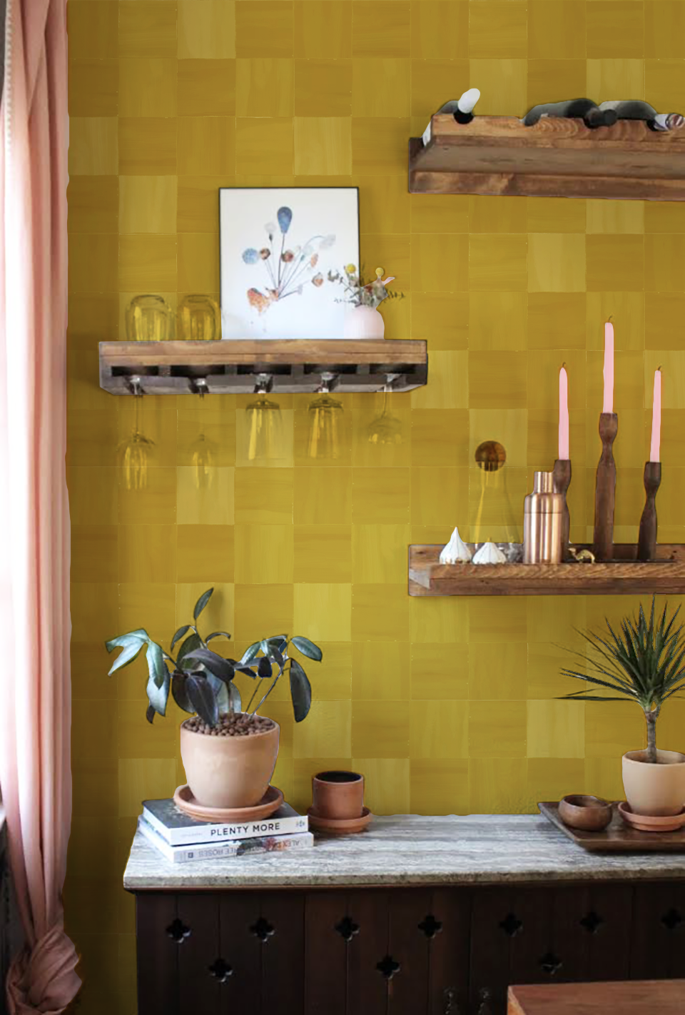 Zellige Wallpaper, mustard- Samantha Santana Creative- {{Product type}}