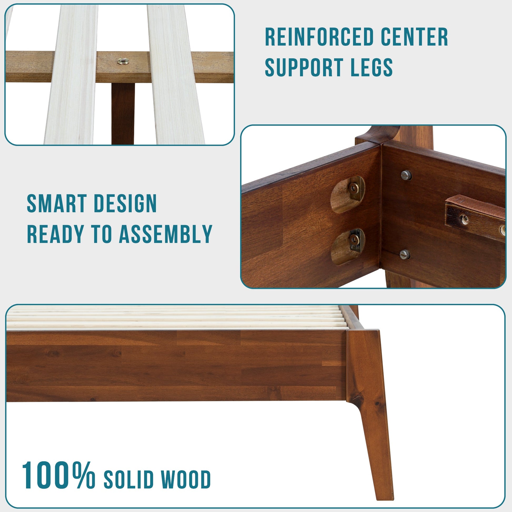 Callisto Solid Wood Bed Frame - - Bed Frame
