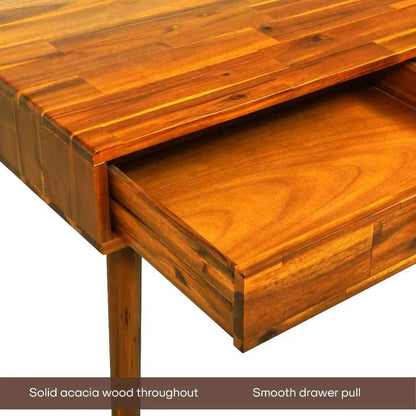 Acacia Lagom 48" Solid Wood Work Desk with Drawers for Functional Home Office - - Table