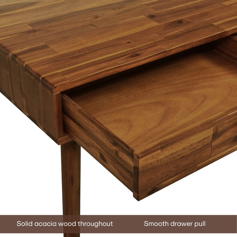 Acacia Lagom 48" Solid Wood Work Desk with Drawers for Functional Home Office - - Table