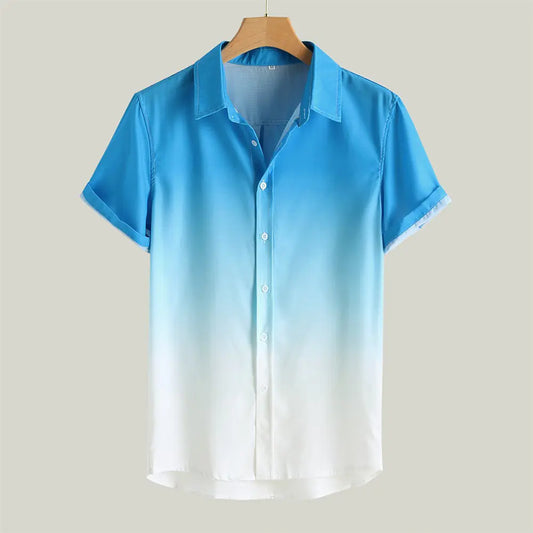 Gradient Color Casual Hawaiian Shirt - Kia Day Design