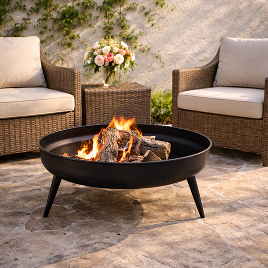 Raised Metal Fire Pit Bowl - - fire pit