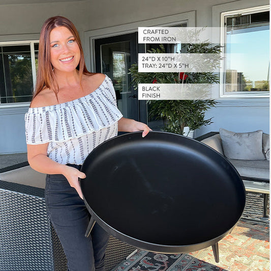 Raised Metal Fire Pit Bowl - - fire pit