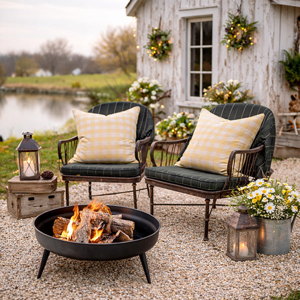 Raised Metal Fire Pit Bowl - -