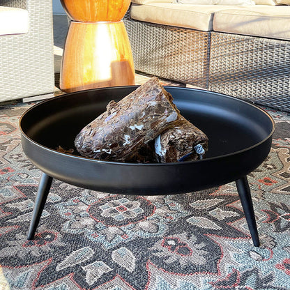 Raised Metal Fire Pit Bowl - -