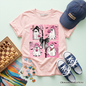 Kids Pink Halloween Ghost T-Shirt, Coquette Spooky Season Tee for Youth - Light Pink - Kid's T-Shirts