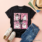 Kids Pink Halloween Ghost T-Shirt, Coquette Spooky Season Tee for Youth - Black - Kid's T-Shirts