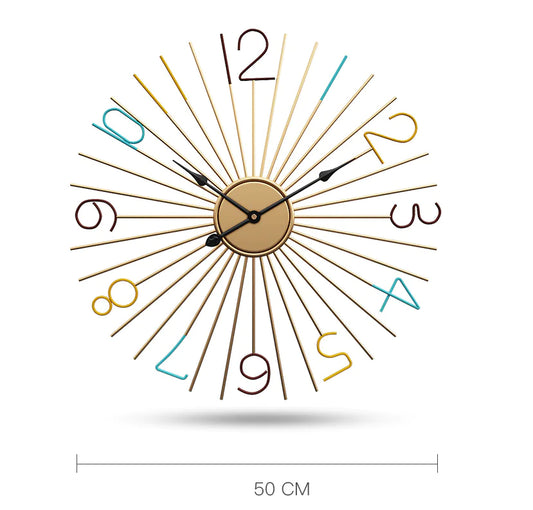 Silent Metal Wall Clock - Creative Iron Art Design - Kia Day Design