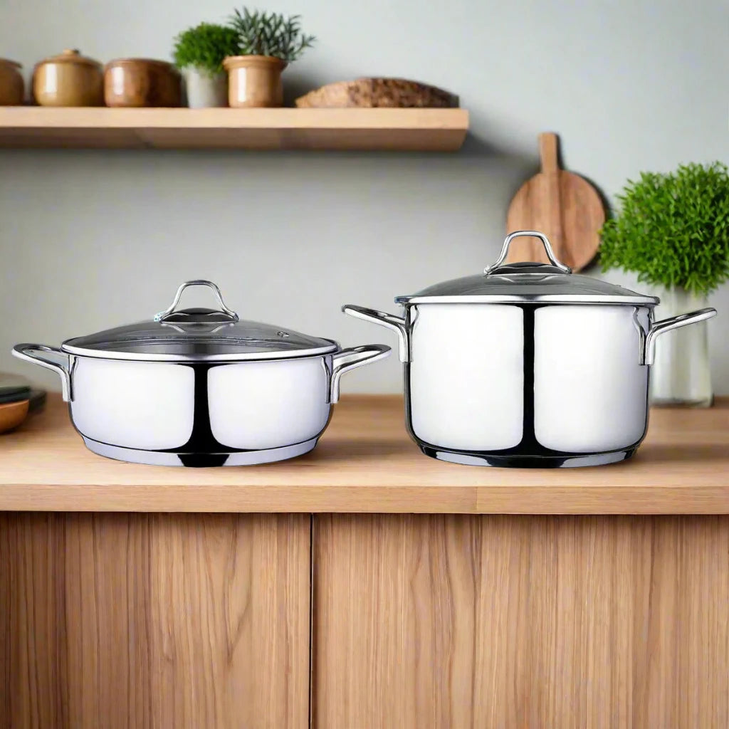 Serenk Modernist Cookware Set Saute Pan Stock Pot, 4 pcs