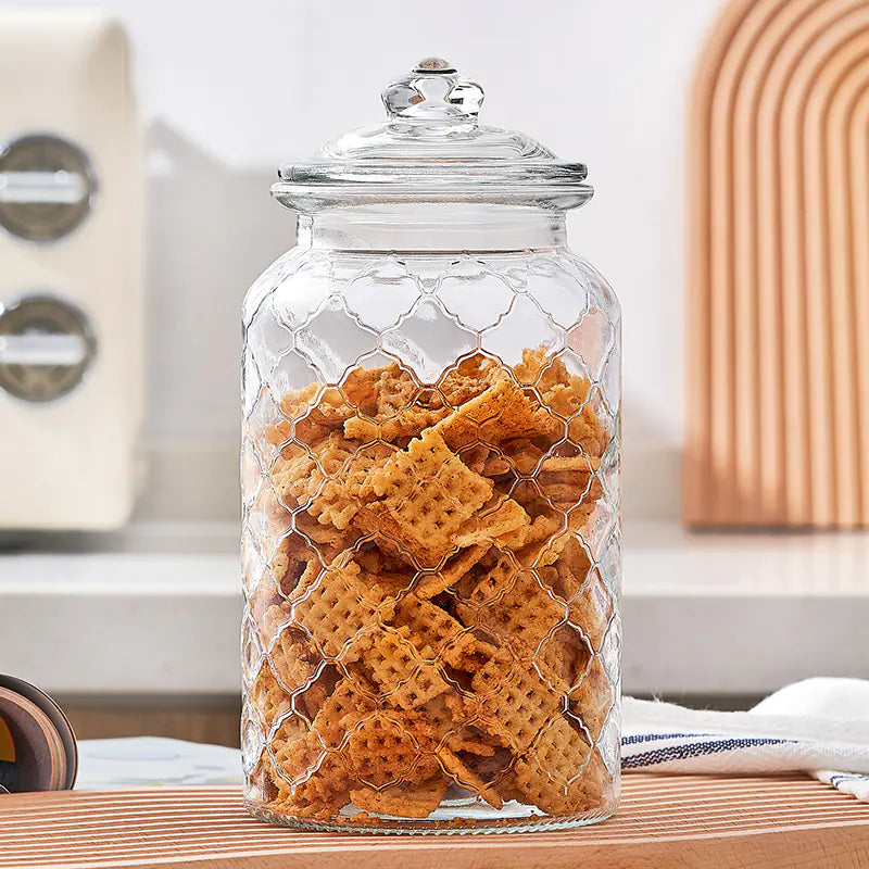 Clear Glass Storage Jar with Airtight Lid