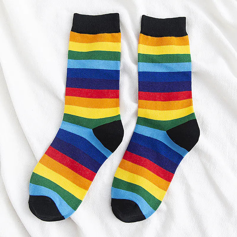 Rainbow Striped Stockings for Women - Kia Day Design