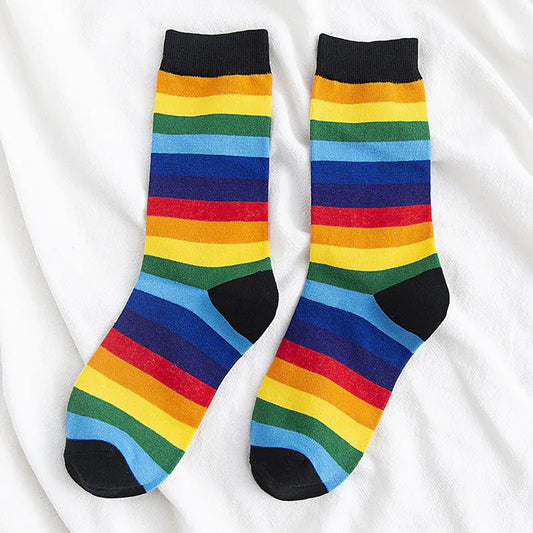Rainbow Striped Stockings for Women - Kia Day Design
