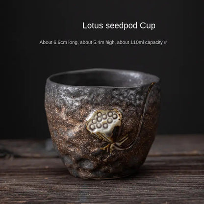Japanese Iron Glaze Ceramic Tea Cup Kia Day Design