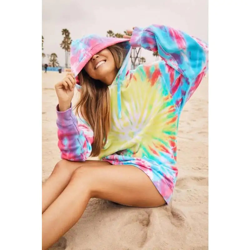 Gradient Tie-Dye Long-Sleeved Hooded Sweater - Kia Day Design