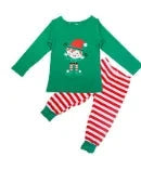 Christmas Pajamas Sets Striped Cartoon Print