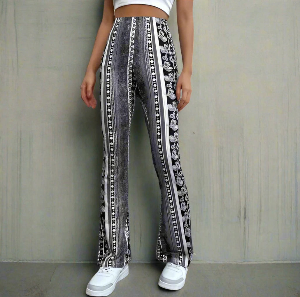 Boho Flare Print Pants for Women