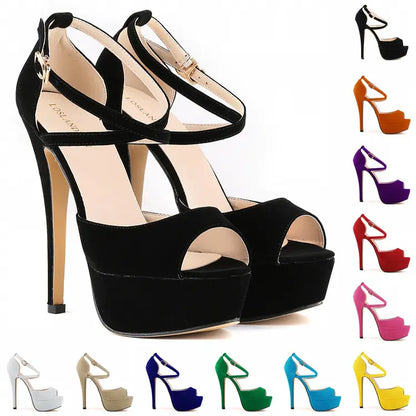 High Heel Nightclub Sandals - - heels