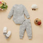 Newborn Baby Bodysuits + Elastic Pants light grey 18M