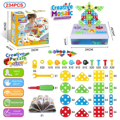 3D Mosaic Puzzle Building Set with Tools - Kia Day Design