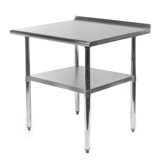 Heavy Duty 30 x 24 inch Stainless Steel Prep Work Table with Backsplash - - Kitchen > Utility Tables & Workbenches