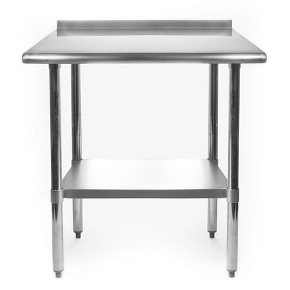 Heavy Duty 30 x 24 inch Stainless Steel Restaurant Kitchen Prep Work Table with Backsplash - - Kitchen > Utility Tables & Workbenches