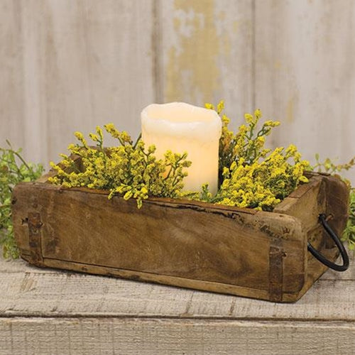 Rustic Brick Mold with Metal Handles - - Tabletop Items