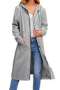 Solid Hooded Jacket with Drawstring for Women