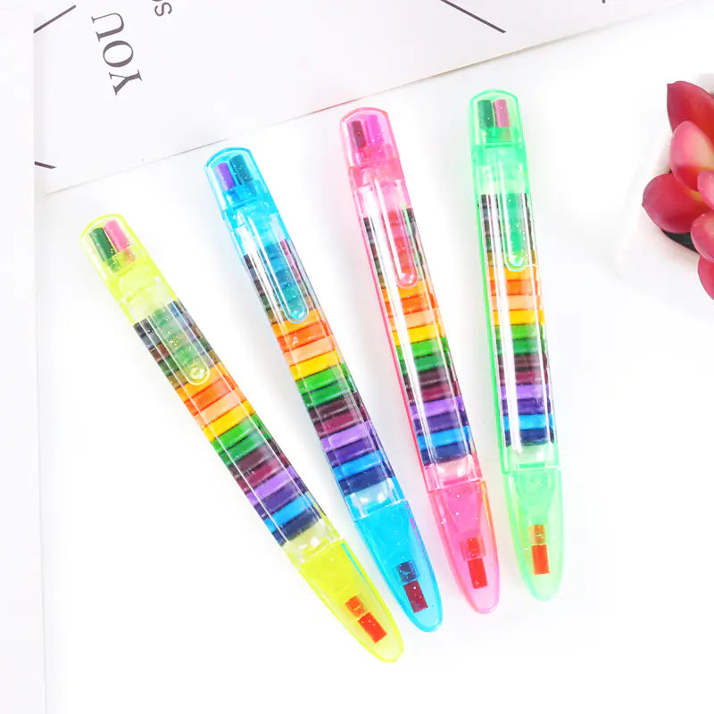 Creative Rainbow Coloring Pens - 20 Color Art Set - 20 color crayons - crayon pen
