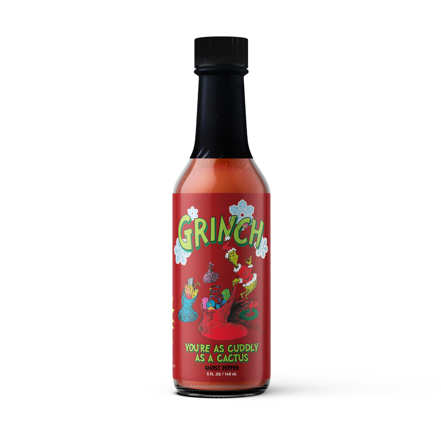 Grinch You're As Cuddly As A Cactus : Ghost Pepper - - Hot Sauce
