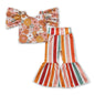 Floral Top Stripe Bell Bottom Pants Girls Fall Clothing - - toddler outfit