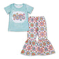 Be Kind Floral Top Bell Bottom Pants Girls Clothing Set - - toddler outfit