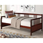 Twin size 2-in-1 Wood Daybed Frame Sofa Bed in Brown Cherry Finish - - Bedroom > Bed Frames > Daybeds