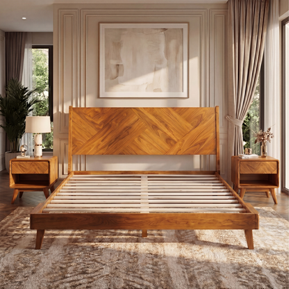 Gazelle Platform Bed Frame - Caramel - Bed Frame