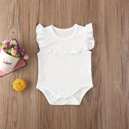 Newborn Baby Girl Sunsuit Outfit White