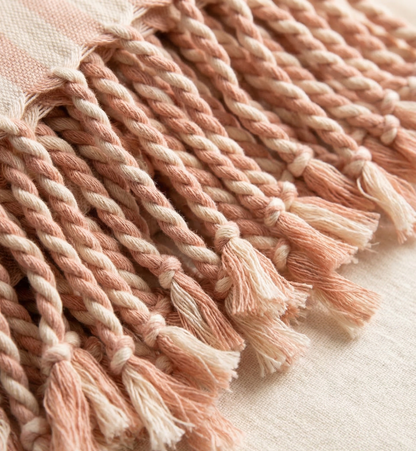 Girit Salmon Cotton Linen Towel - - Towels