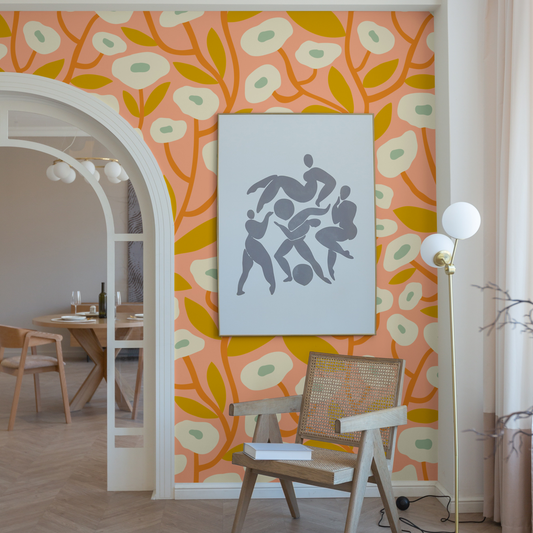 Georgia Orange Wallpaper - Peel & Stick LUXE - Wallpaper