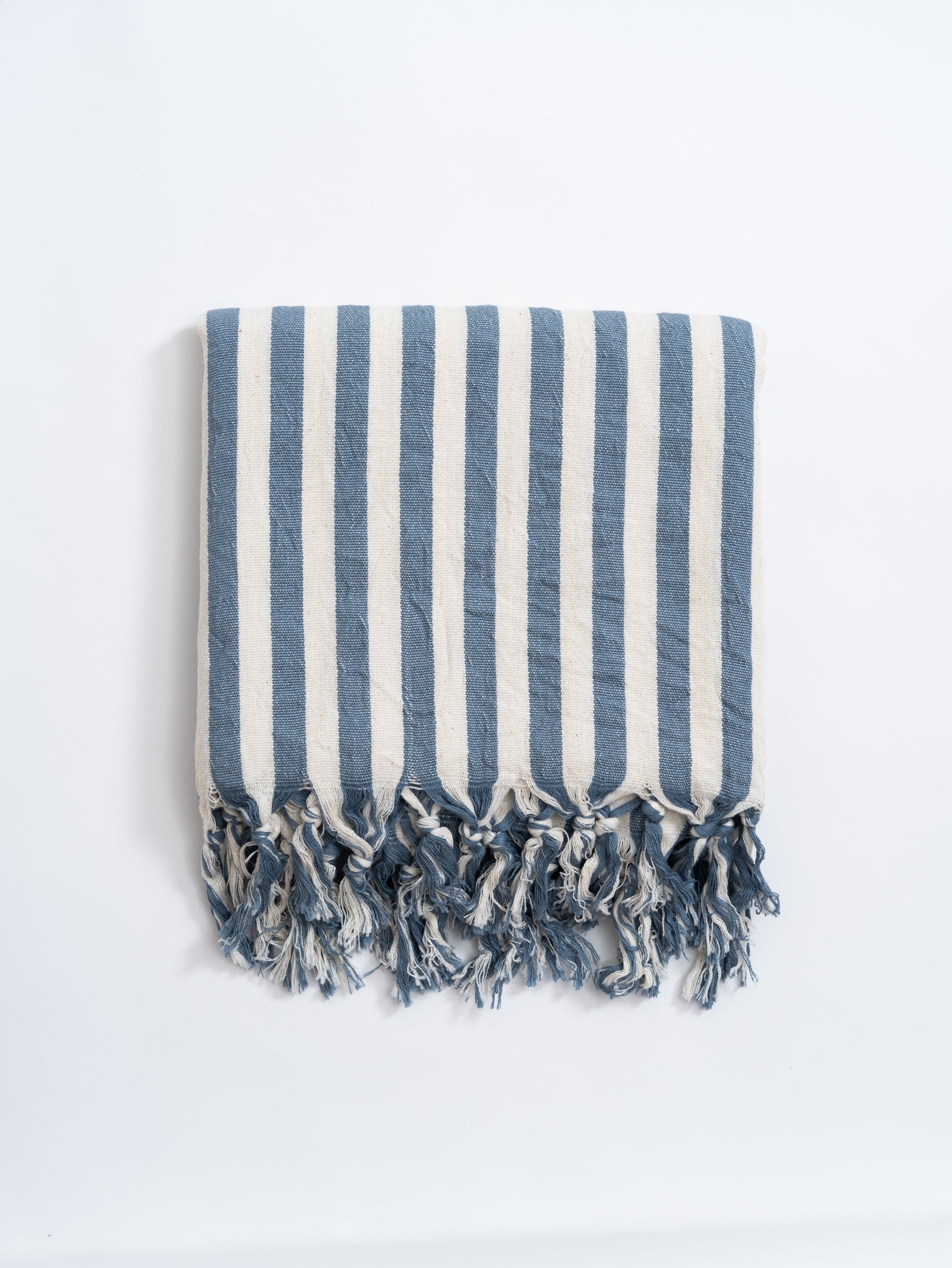 Girit Blue Cotton Linen Towel - - Towels