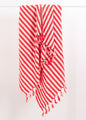 Girit Red Cotton Linen Towel - Bath Beach Towel 37'' x 73'' (90 cm x 180 cm) - Towels