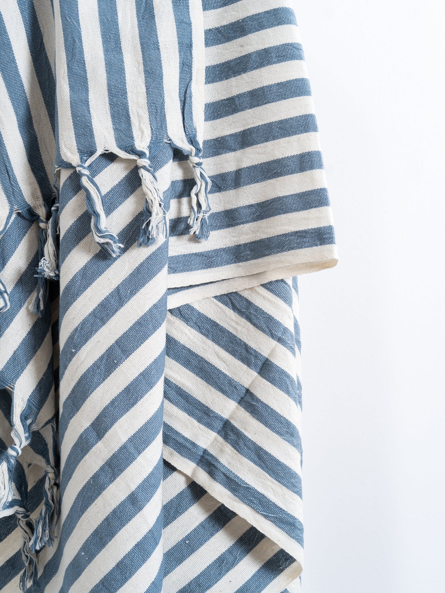 Girit Blue Cotton Linen Towel - - Towels