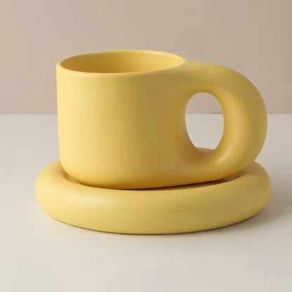 Creative Handmade Flower Coffee Cup yellow