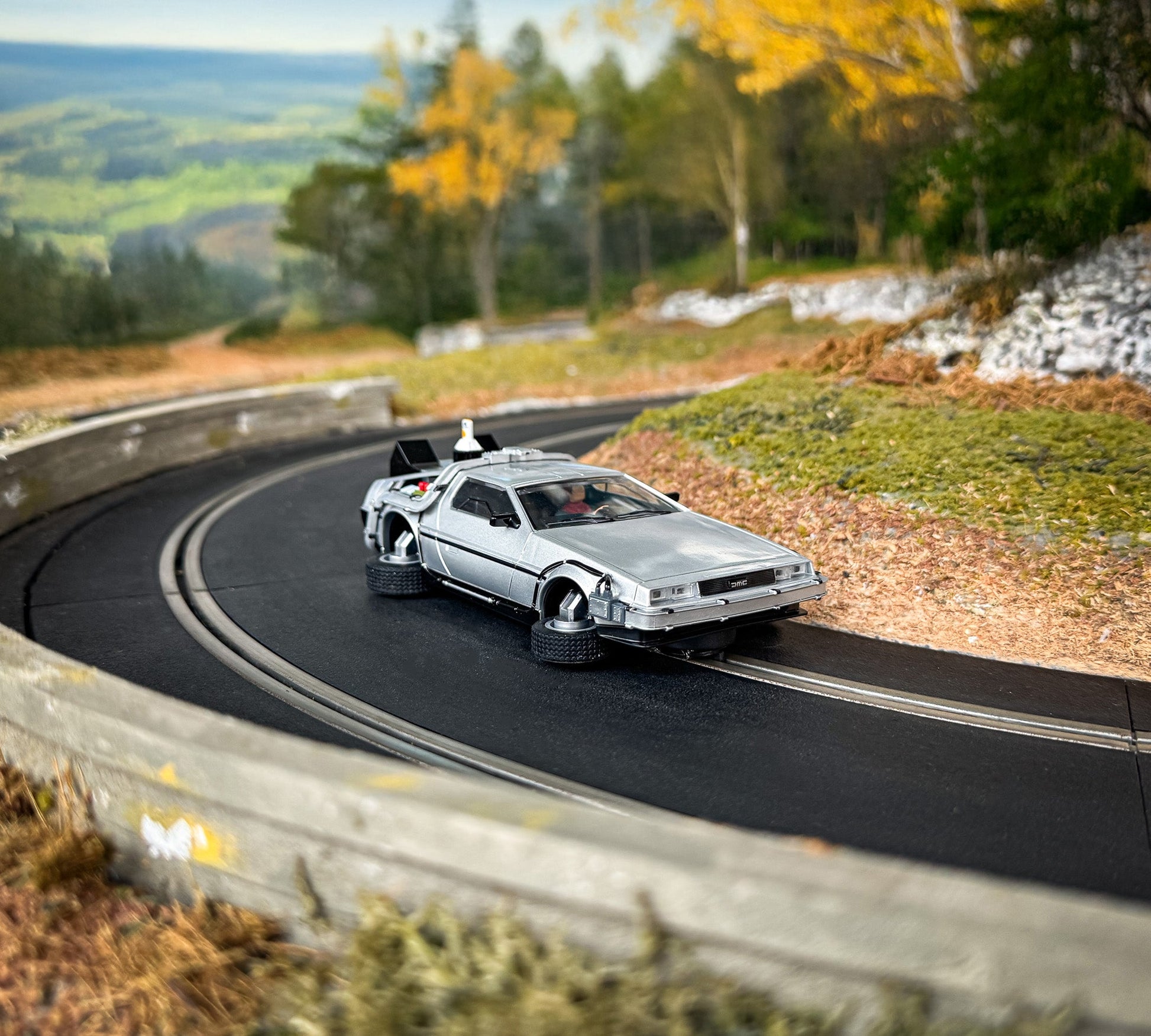 Scalextric Back to the Future Part II 1:32 scale Flying DeLorean Time Machine Slot Car- Back to the Future™- {{Product type}}