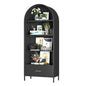 Black Metal Arched Bookshelf with Drawer - Black - Shelf